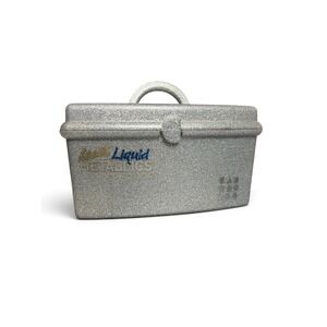 Caboodles Liquid Metallics Silver Glitter Makeup Case Organizer 5620 Mirror Tray